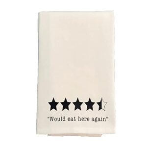 yjqgol tea towel flour sack towel would eat here again napkin mouth clot dish towels kitchen decor 16" x 16"(40x40cm) color:would eat here again