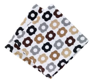 t-fal textiles highly absorbent 100% cotton double sided printed dish cloths, 12" x 12", set of 2, neutral bulb pattern