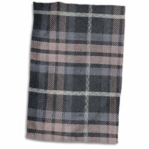 3d rose grey tartan pattern-gray and black scottish checks-traditional classic scotland plaid checkered hand/sports towel, 15 x 22