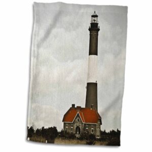 3d rose fire island lighthouse hand/sports towel, 15 x 22