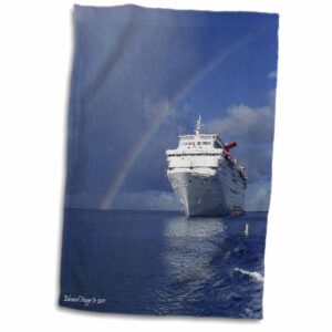 3d rose cayman island rainbow on the carnival cruise inspiration twl_34554_1 towel, 15" x 22"
