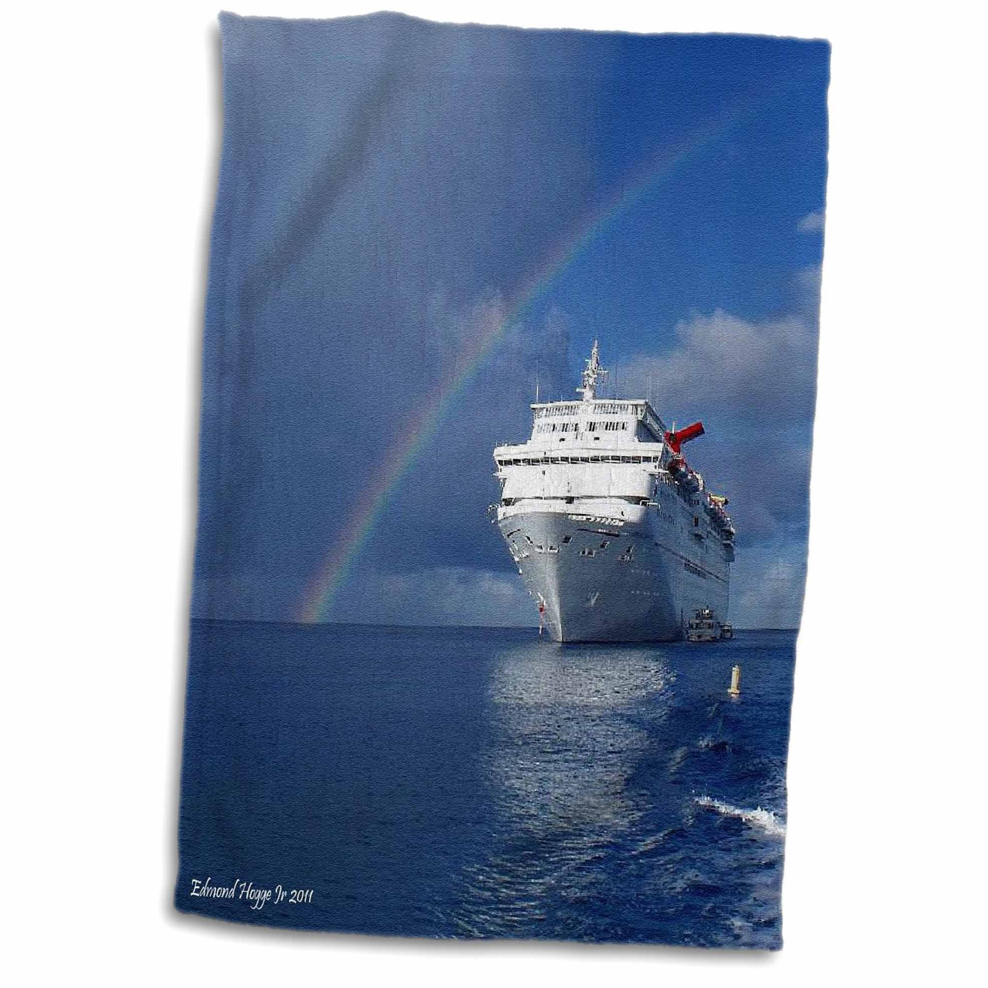 3D Rose Cayman Island Rainbow on The Carnival Cruise Inspiration TWL_34554_1 Towel, 15" x 22"