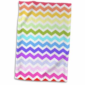 3d rose bright colorful rainbow chevron zig zag stripes aka multicolored twl_56650_1 towel, 15" x 22"