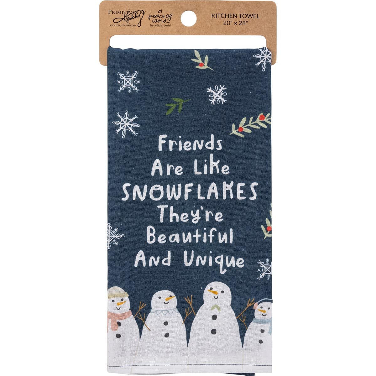 Primitives by Kathy Friends are Like Snowflakes They're Beautiful and Unique Decorative Kitchen Towel