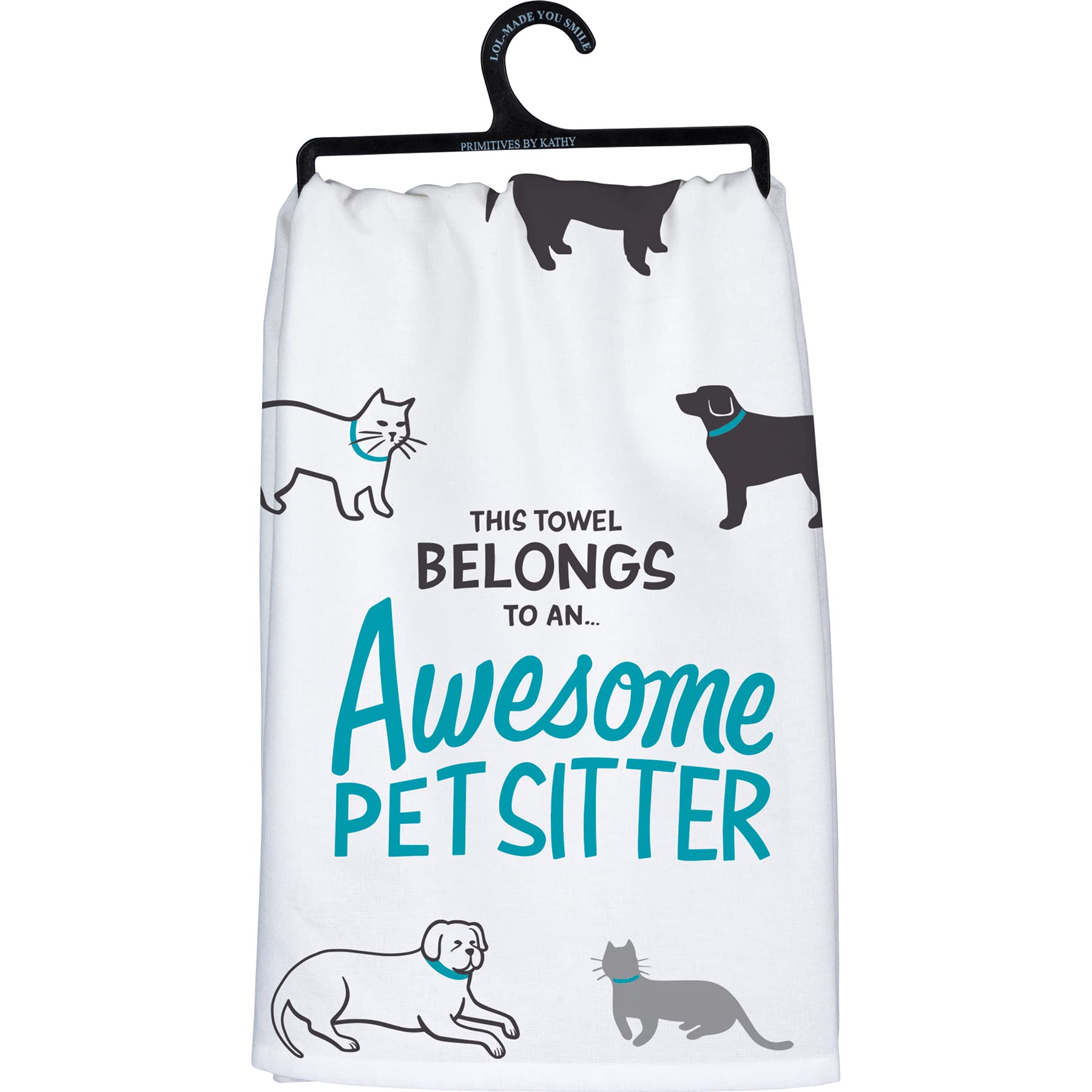 Primitives by Kathy This Towel Belongs to an ... Awesome Pet Sitter Decorative Kitchen Towel