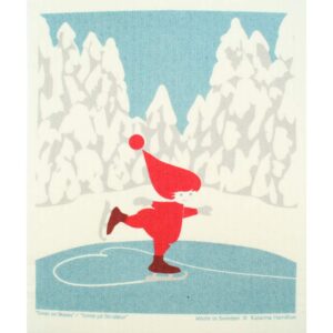 swedish dishcloth - skating tomte