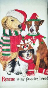 mary lake thompson christmas rescue dogs kitchen dish towel