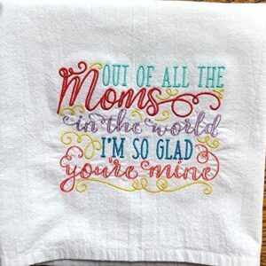 Mother's Day embroidered tea towel, flour sack towel, dish towel, gift for mom, kitchen towel