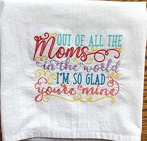 Mother's Day embroidered tea towel, flour sack towel, dish towel, gift for mom, kitchen towel