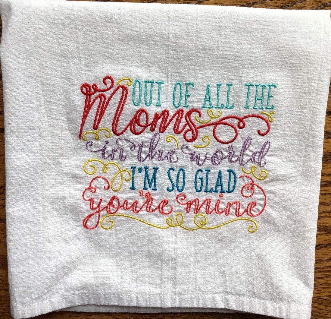 Mother's Day embroidered tea towel, flour sack towel, dish towel, gift for mom, kitchen towel