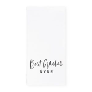 the cotton & canvas co. best grandma ever soft and absorbent kitchen tea towel, flour sack towel and dish cloth, for her