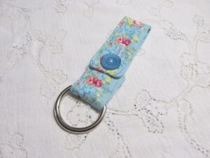 shabby chic blue roses quilted kitchen towel holder - heavy-duty d-ring - kitchen towel hanger - towel keeper