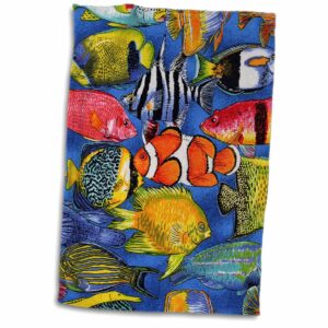 3d rose tropical fish towel, 15 x 22