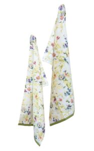 boston international cotton tea towel kitchen essentials, set of 2, packed flowers