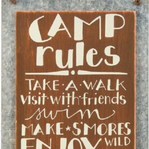 18th Street Gifts Happy Camper Dish Towels and Camping Rules Sign - Camper Decor Glamping Accessories - RV Decorations for Inside Camper