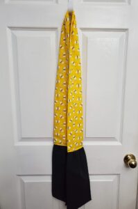 bumble bee neck towel, yellow & black kitchen boa, neck apron, kitchen neck scarf, kitchen scarf, baker’s boa, chef’s towel, cooking towel, grilling towel, gifts under $25