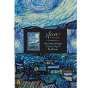 RainCaper Van Gogh Starry Night Tea Towels Kitchen Towels, 18 x 28 Inches, 1 CT | 100% Cotton Super Soft and Absorbent Dish Towels