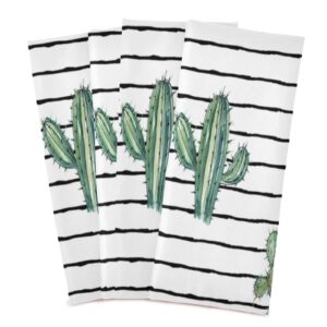 senya Kitchen Towels 4 Pack Kitchen Dish Towels Reusable Cleaning Cloths Vector Cactus Absorbent Tea Towels Machine Washable Hand Towels