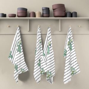 senya Kitchen Towels 4 Pack Kitchen Dish Towels Reusable Cleaning Cloths Vector Cactus Absorbent Tea Towels Machine Washable Hand Towels