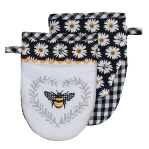 Kay Dee Designs 4 Piece Save the Gnomes and Bees Kitchen Linen Bundle, 2 Dual Purpose Towels and 2 Grabber Mitts