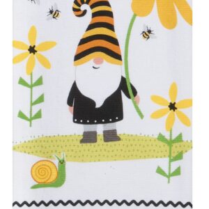 Kay Dee Designs 4 Piece Save the Gnomes and Bees Kitchen Linen Bundle, 2 Dual Purpose Towels and 2 Grabber Mitts