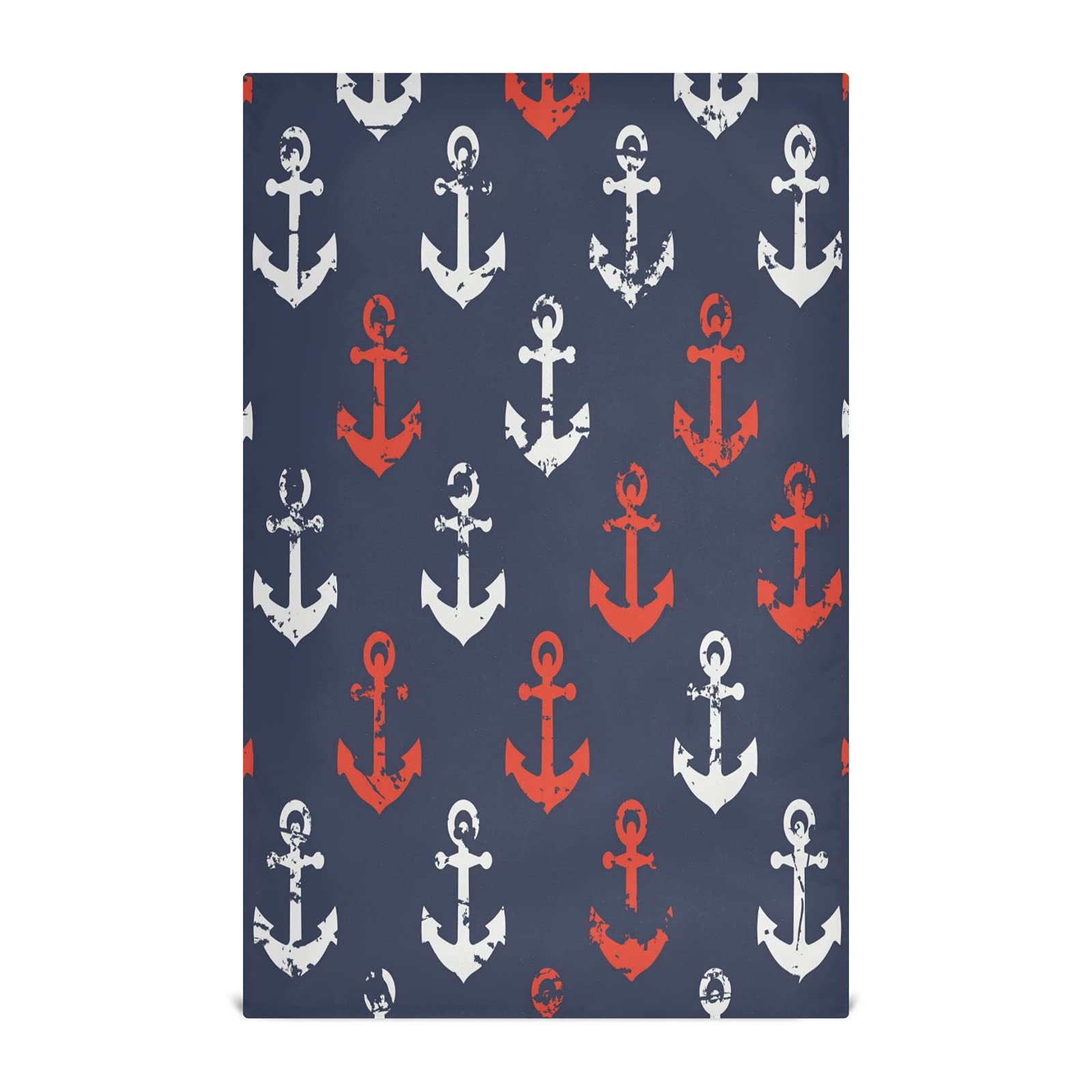 ALAZA Anchor Nautical Vintage Kitchen Towels Dish Bar Tea Towel Dishcloths 1 Pack Super Absorbent Soft 18 x 28 inches