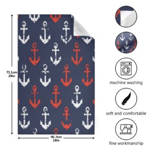 ALAZA Anchor Nautical Vintage Kitchen Towels Dish Bar Tea Towel Dishcloths 1 Pack Super Absorbent Soft 18 x 28 inches