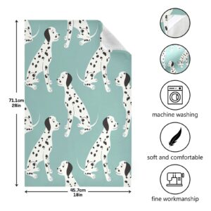 susiyo Cute White Dalmatian Dog Kitchen Dish Towel, Set of 4 Pcs Soft Polyester Dish Cloth for Cooking Washing, 28 X 18 Inch