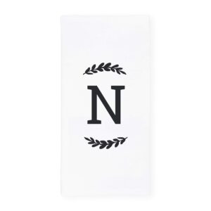 the cotton & canvas co. personalized single monogram initial n soft absorbent kitchen tea towel, flour sack towel, dish cloth