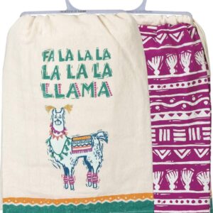 Primitives by Kathy Christmas Boho Dish Towel Set, FA La Llama