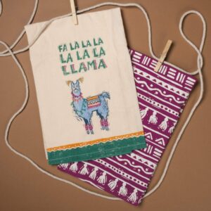 Primitives by Kathy Christmas Boho Dish Towel Set, FA La Llama