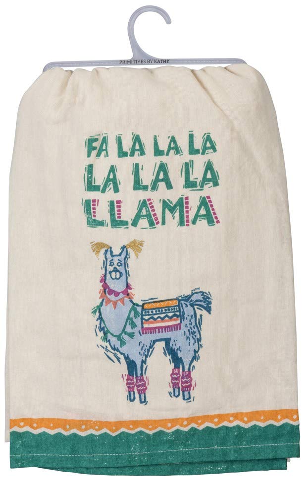 Primitives by Kathy Christmas Boho Dish Towel Set, FA La Llama