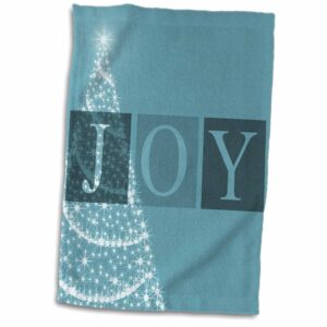 3d rose aqua joy christmas tree-holiday inspirations twl_39379_1 towel, 15" x 22"