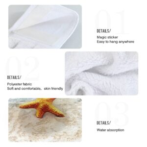 Kigai Sea Beach Starfish Kitchen Hanging Towels Set of 2, Absorbent Hand Tie Towels Tea Bar Dishcloths Dry Towels for Kitchen Bathroom Home Decor, 12 x 17 Inch