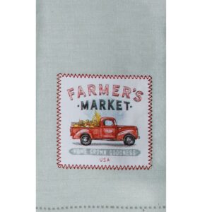 Kay Dee Designs Farm Market 4 Piece Red Truck Kitchen Linen Bundle, 2 Towels and 2 Grabber Mitts