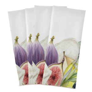 Cheese Grapes Kitchen Towels Wine Fig Olive Dishcloths Set 4 Pack Hand Dish Towel Tea Bar Towels 18 x 28 in Cleaning Cloths Soft Absorbent Fast Drying for Cooking Baking