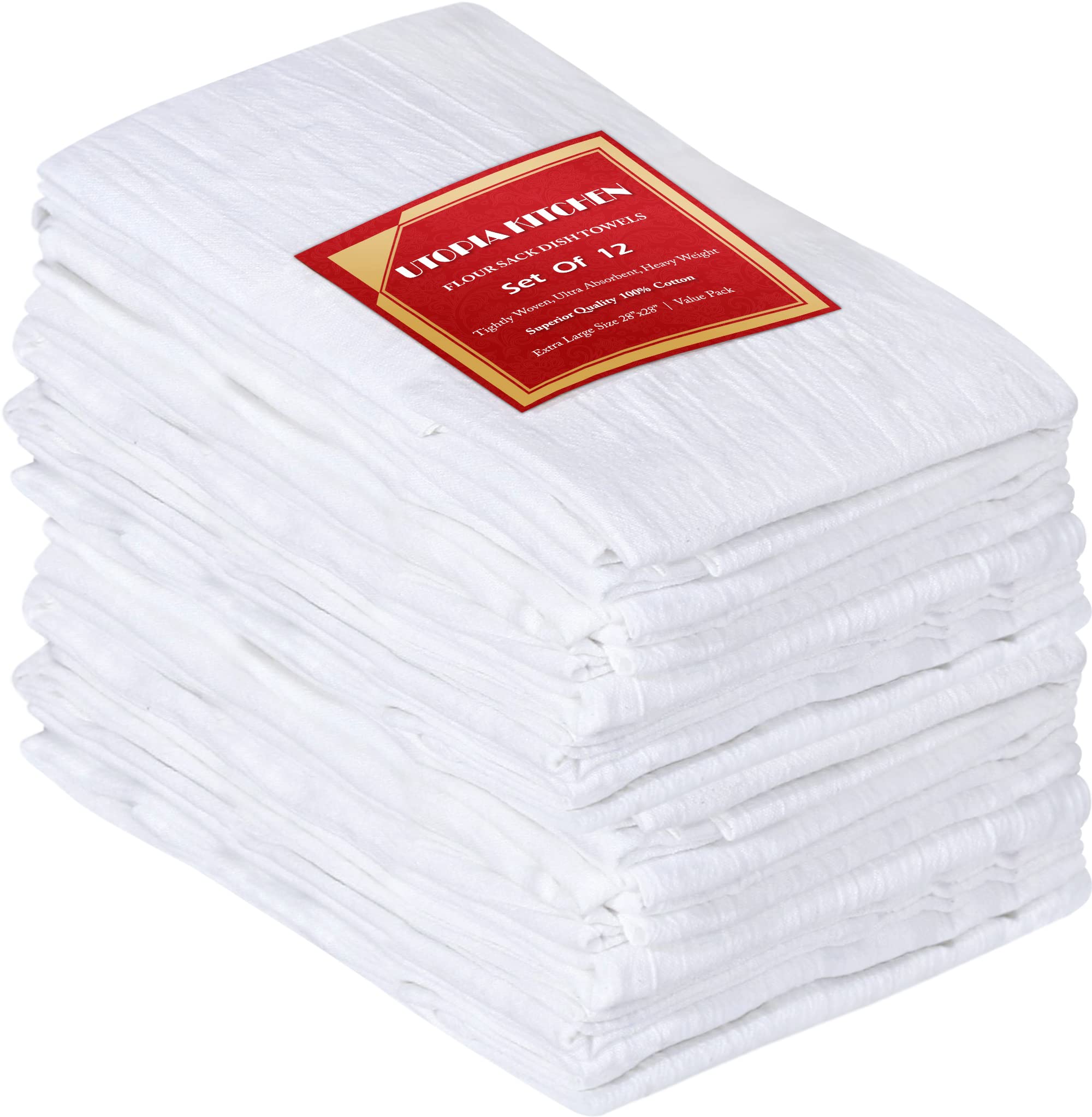 Utopia Towels Bundle of 36 Pack Flour Sack Towels –Flour Sack Towels 100% Ring Spun Cotton - Soft, Absorbent & Multipurpose (White)