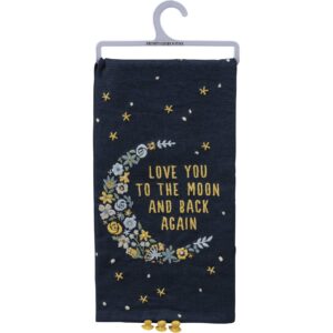 primitives by kathy love you to the moon and back again kitchen towel