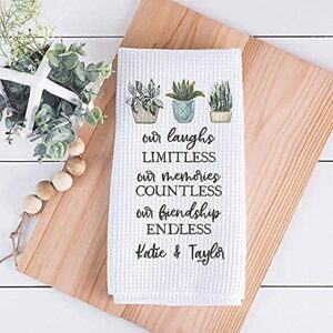 Personalized Our Endless Friendship Kitchen Towel | Custom Waffle Weave Dish Towel | Personalized Kitchen Towel | Housewarming Gift | Friend Gift | Personalized Dish Towel | Best Friend Gift