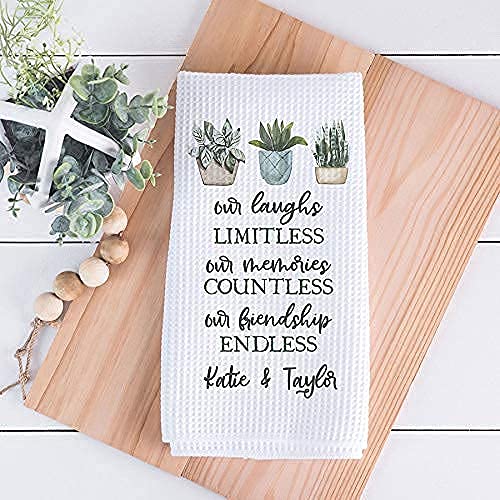 Personalized Our Endless Friendship Kitchen Towel | Custom Waffle Weave Dish Towel | Personalized Kitchen Towel | Housewarming Gift | Friend Gift | Personalized Dish Towel | Best Friend Gift