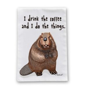 beaver things flour sack cotton dish towel by pithitude