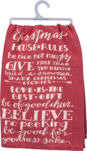 kitchen towel - christmas house rules