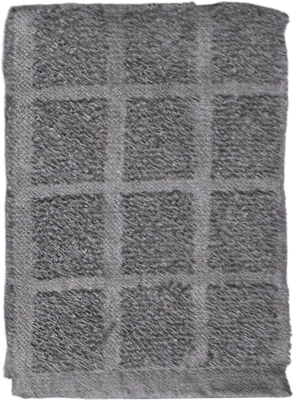 Set of 8, 100% Cotton Grey Window Panel Terry Kitchen Towel - 4 Kitchen Towels Size: 15 x 25 inch and 4 Dishcloths Size: 12 x 12 inch, Ultra Absorbent, Maximum Softness and Machine Washable.