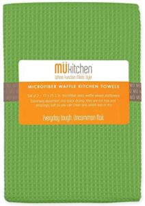 kitchen towels - waffle - 2 pcs - cactus green