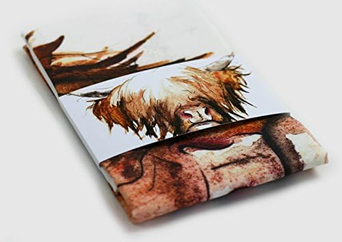 Clare Baird Creations Tea Towel in a Highland Cow Design