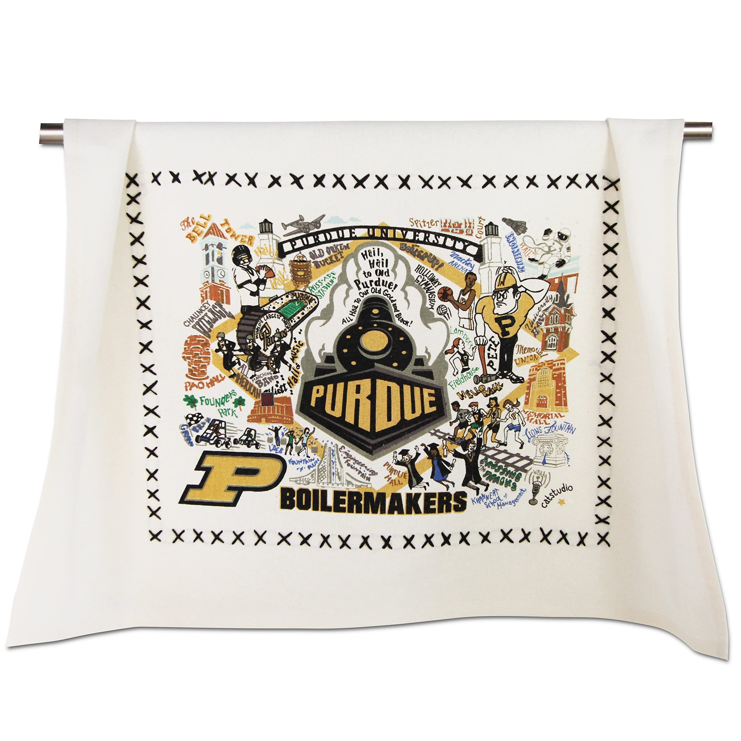 Catstudio Dish Towel, Purdue University Boilermakers Hand Towel - Collegiate Kitchen and Tea Towel for Purdue Fans - Perfect Graduation Gift, Gift for Students, Parents and Alums