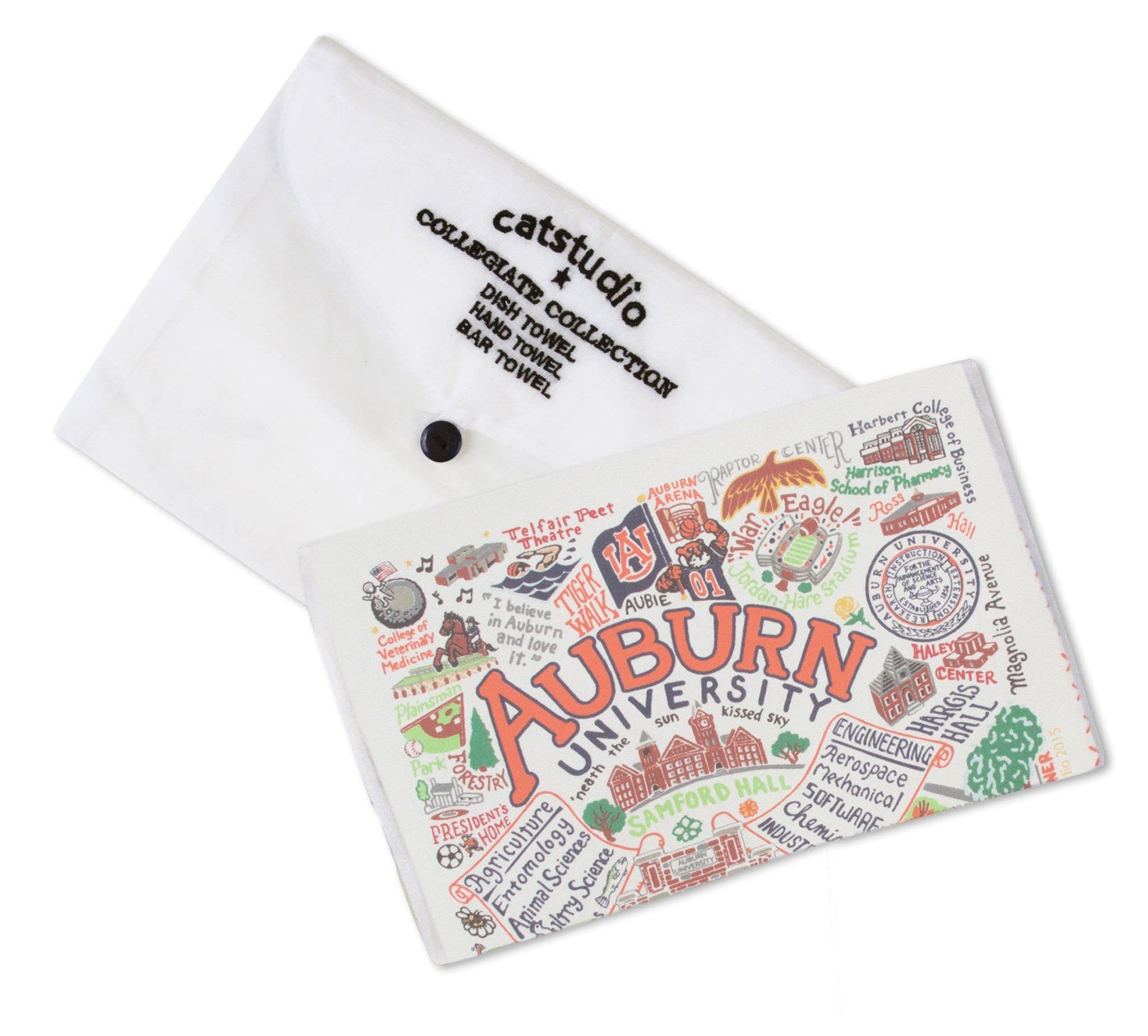 Catstudio Dish Towel, Auburn University Tigers Hand Towel - Collegiate Kitchen Towel for Auburn Fans - Perfect Graduation Gift, Gift for Students, Parents and Alums