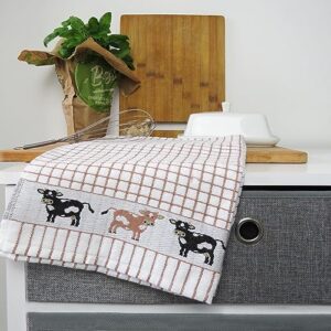 Samuel Lamont & Sons Poli Dri Tea Cotton Towel, Cows Brown