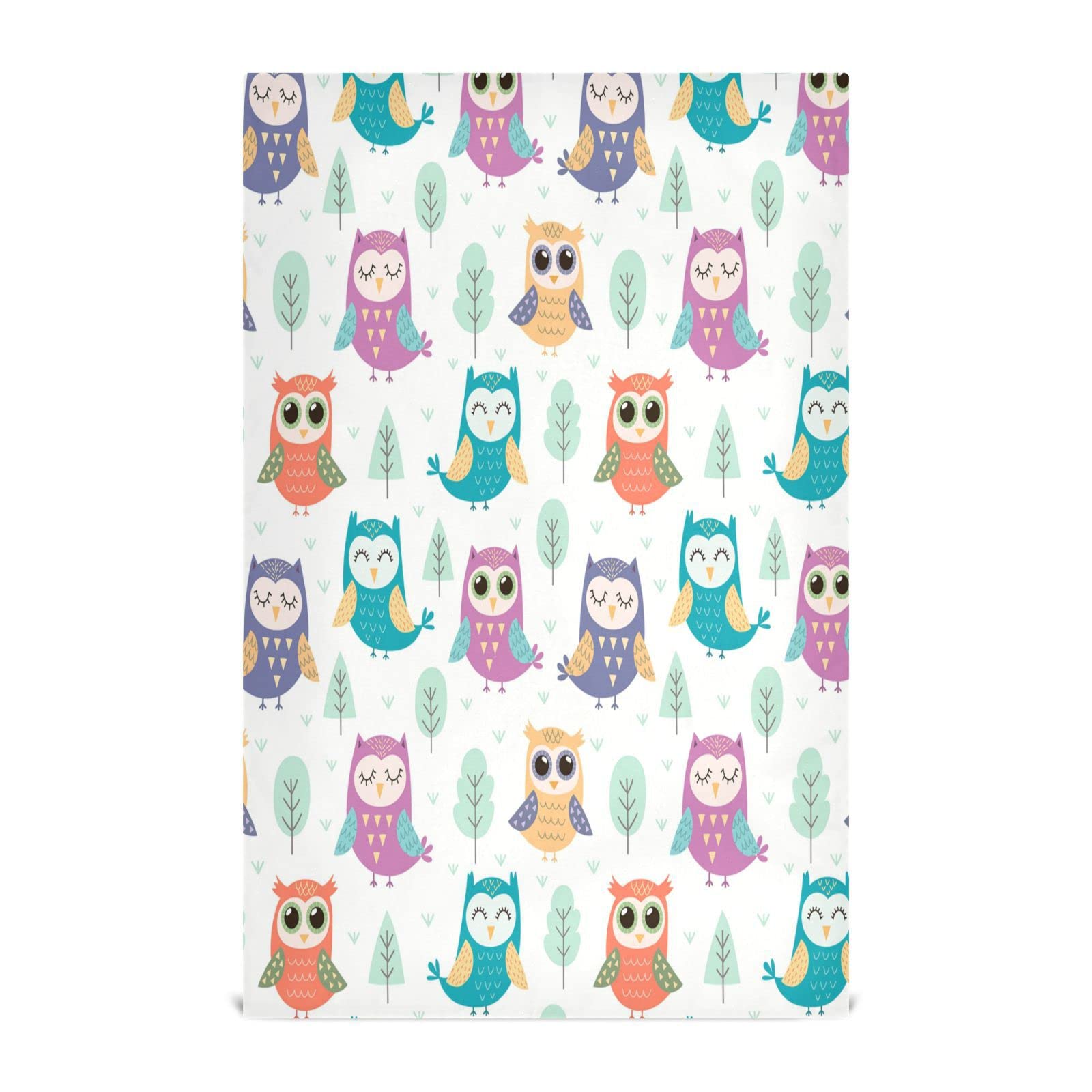 Kigai 6 Pack Tree Cute Owl Kitchen Towels Soft Highly Absorbent Dish Towels Reusable Tea Towels Set 28 x 18 Inch