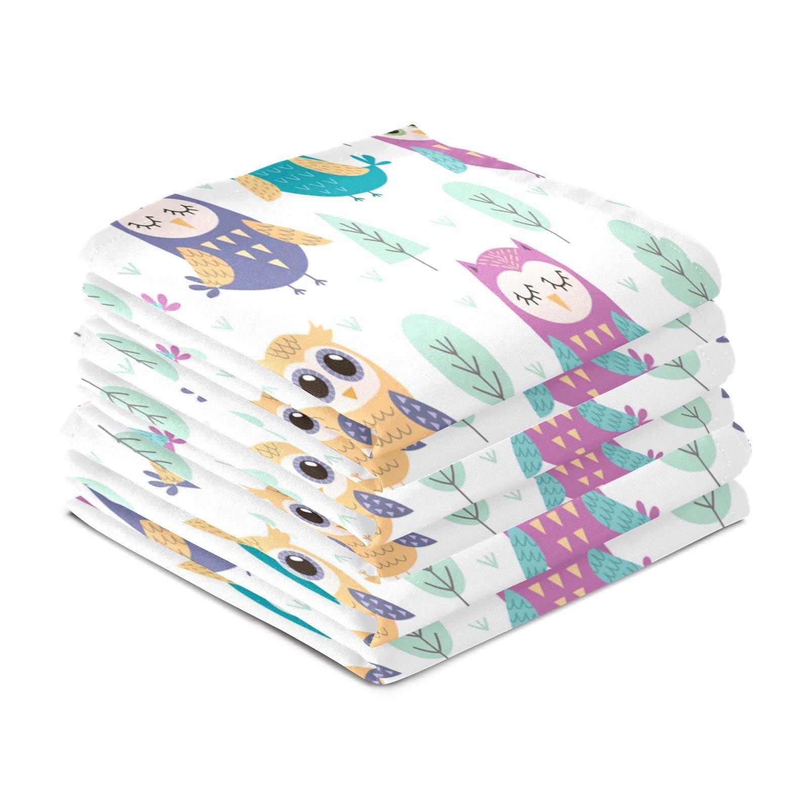 Kigai 6 Pack Tree Cute Owl Kitchen Towels Soft Highly Absorbent Dish Towels Reusable Tea Towels Set 28 x 18 Inch